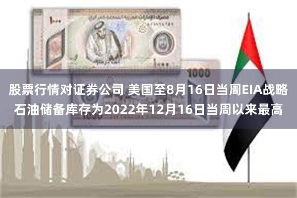 股票行情对证券公司 美国至8月16日当周EIA战略石油储备库存为2022年12月16日当周以来最高