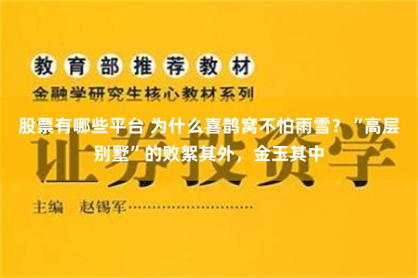 股票有哪些平台 为什么喜鹊窝不怕雨雪？“高层别墅”的败絮其外，金玉其中