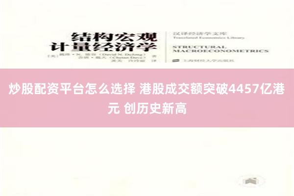 炒股配资平台怎么选择 港股成交额突破4457亿港元 创历史新高