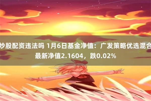 炒股配资违法吗 1月6日基金净值：广发策略优选混合最新净值2.1604，跌0.02%